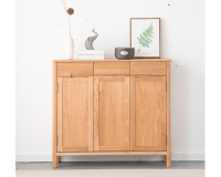 Navia Natural Solid Oak 3 Door Shoe Cabinet (out of stock)